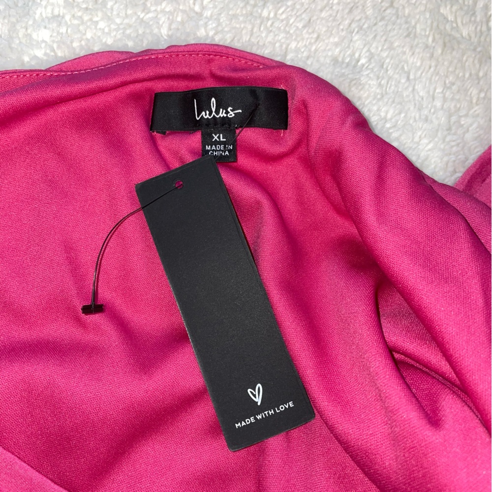 Lulu’s‎ Sweet Flirt Pink Long Sleeve One-Shoulder Cutout Maxi Dress - Picture 10 of 11